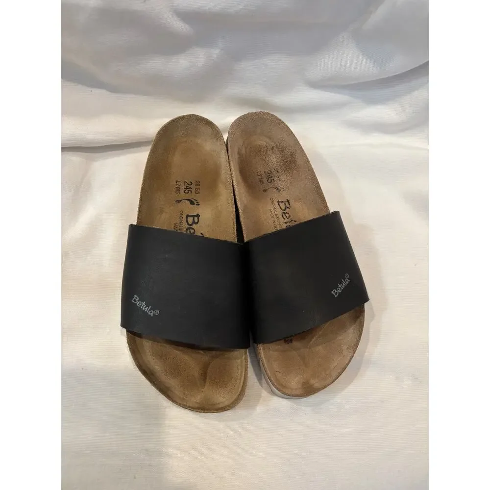Birkenstock Betula Women’s Reggae White Slide Sandals Size 7 / 38 Cork Footbed